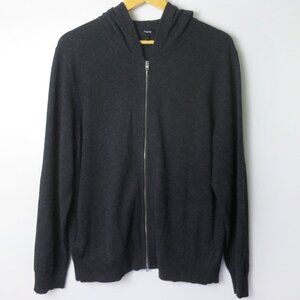 Theory Cashmere Hooded Zip-up Sweater Size L